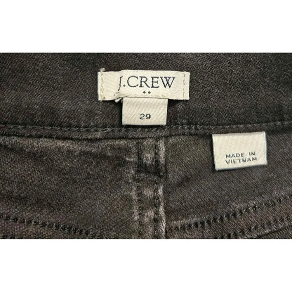 J. Crew Womens Black Stretch  Tapered Skinny Leg Jean 5 Pocket Zip Fly Sz 29